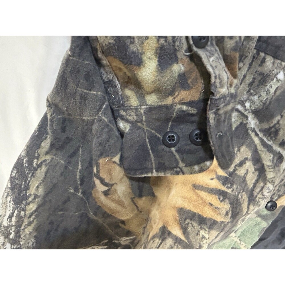 Vintage Cabelas Shirt Mens 2XLarge Camo Faded Chamois Flannel USA 90s Hunting - Picture 5 of 10